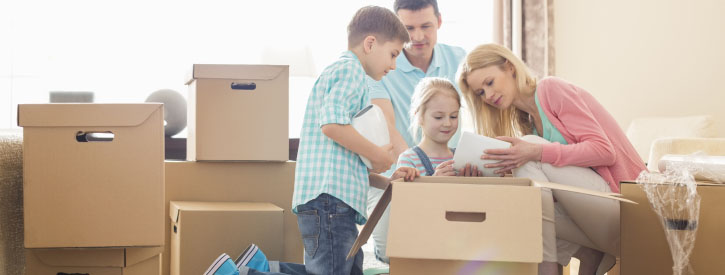 A family packing for a move.