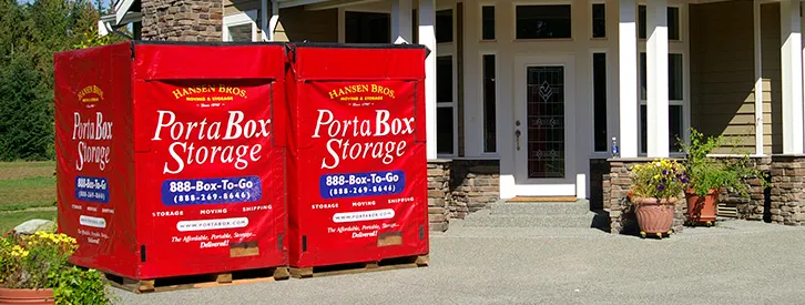 PortaBox containers in front of a home