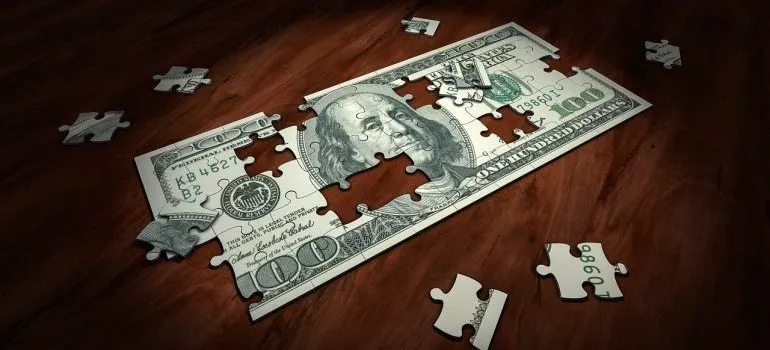 a puzzle of dollar bill