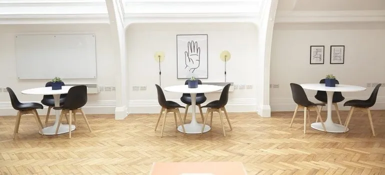 Tables and chairs.