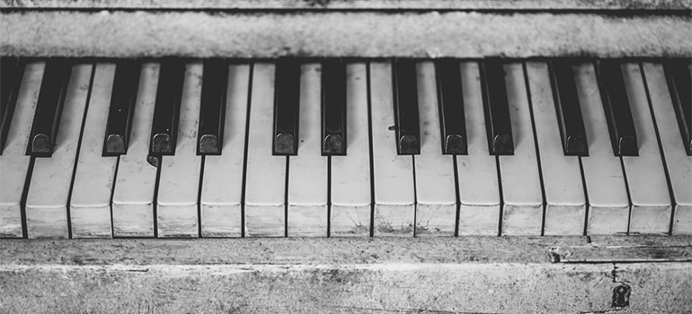 A damaged piano