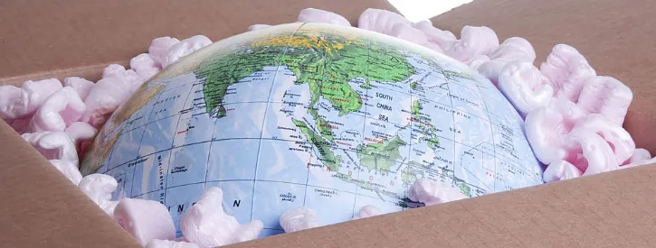 a globe in the box