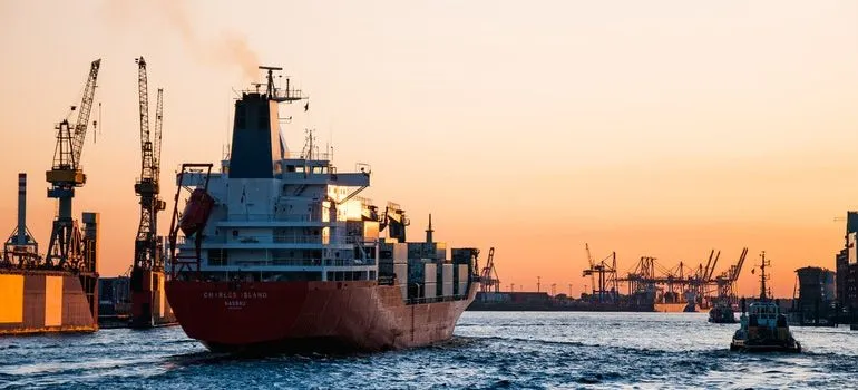 Commercial shipping boat.