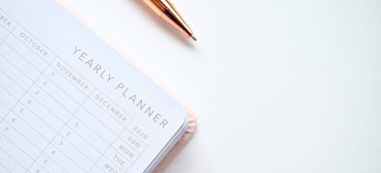 Yearly planner.