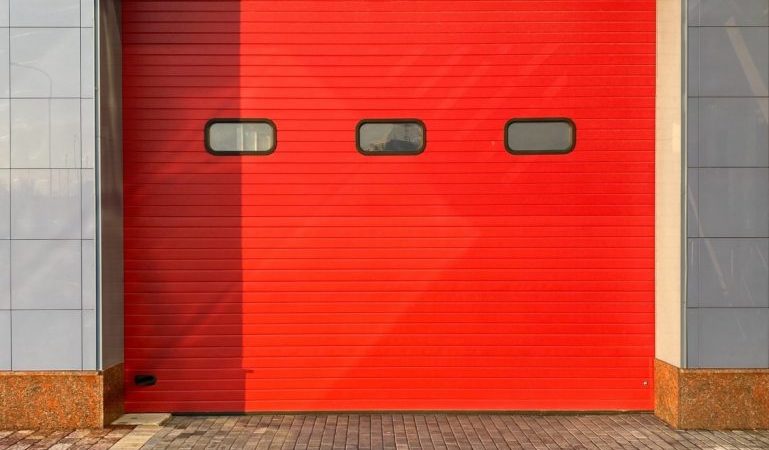 red storage unit door