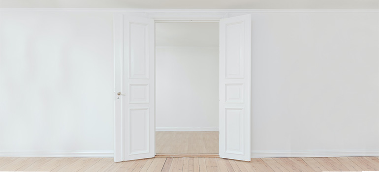 A white door on a white wall
