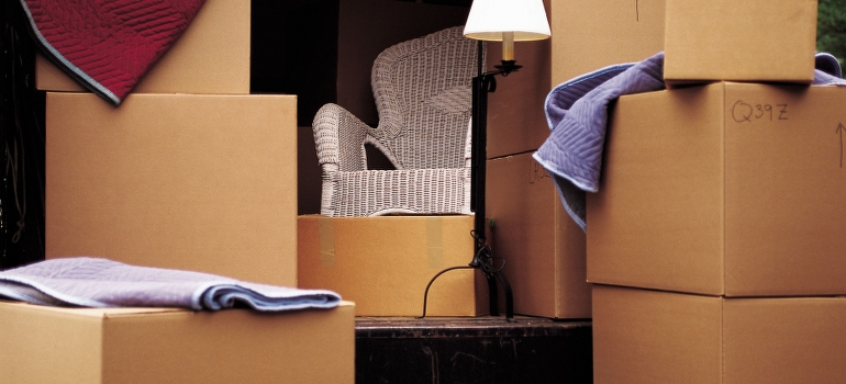 Unpacked boxes after moving