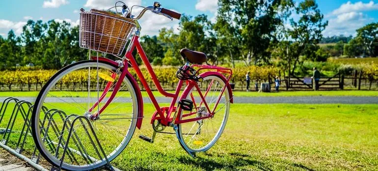 Parked bike.