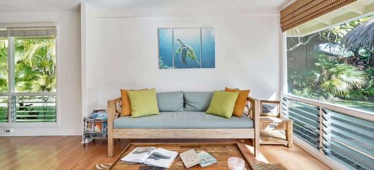 Inside of a living room.