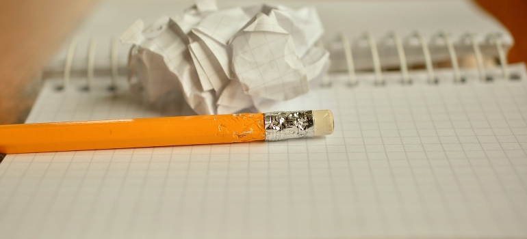 a pen and a notebook