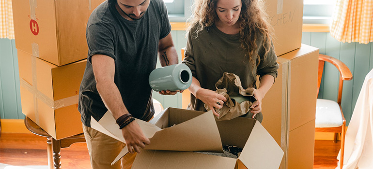 A couple unpacking