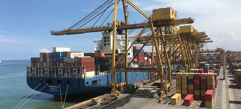 A ship used for shipping containers