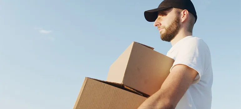 A mover carrying boxes