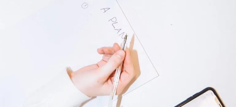 A woman making a plan.