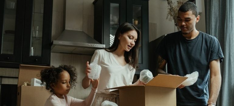 family packing for moving