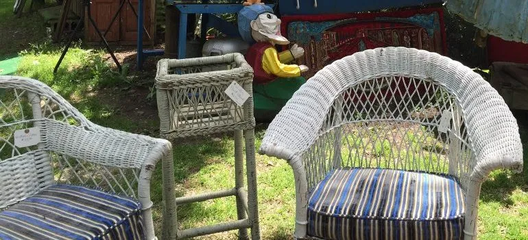 garden chairs on a sale, outside