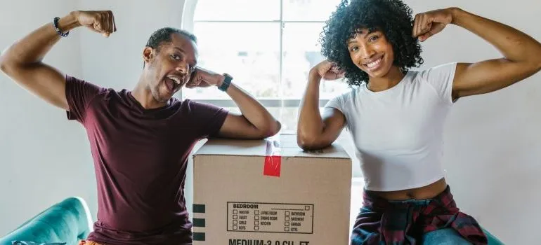 one of the moving tips for young couples - stay strong!