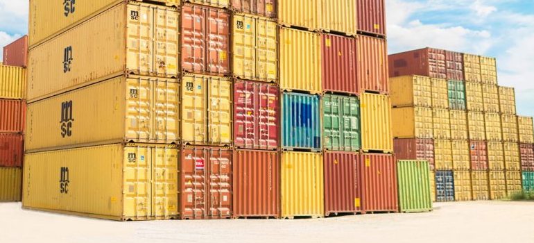 stacked shipping containers