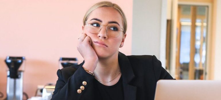 a thoughtful woman