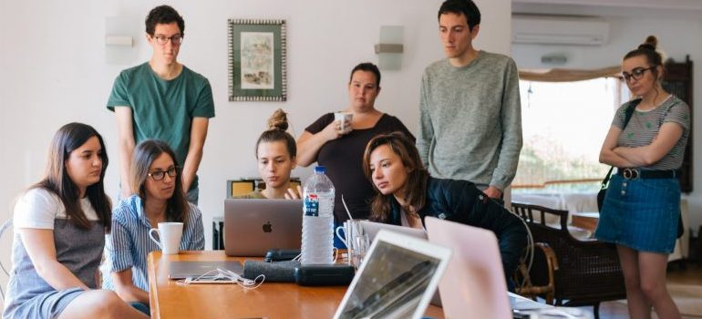 people gathered in a living room