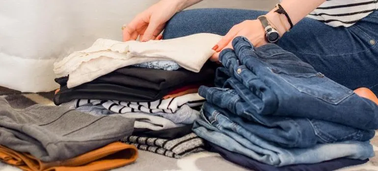 Person packing clothing
