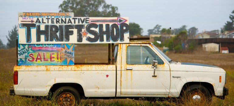 white single-cab truck with an