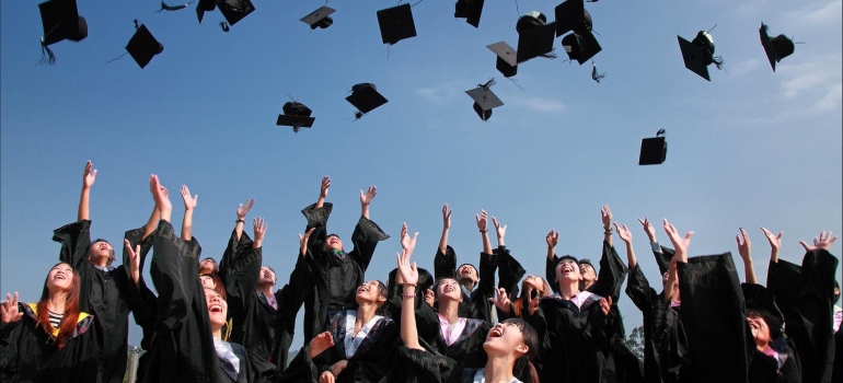 Students at graduation