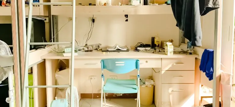 student dorm after decluttering