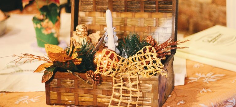 box of Christmas decoration