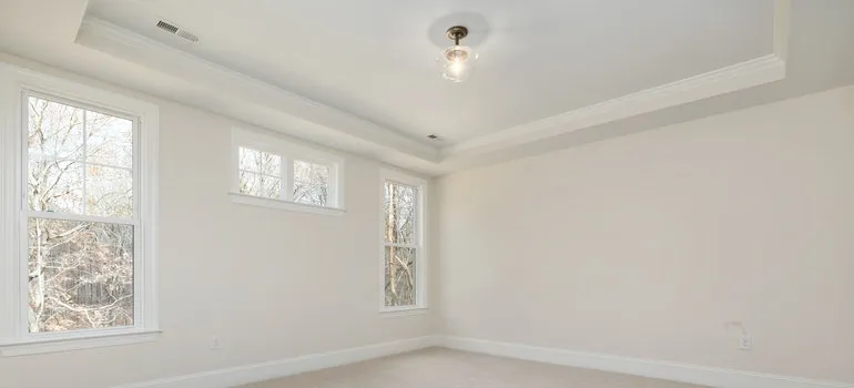 Empty house, white walls and ceiling
