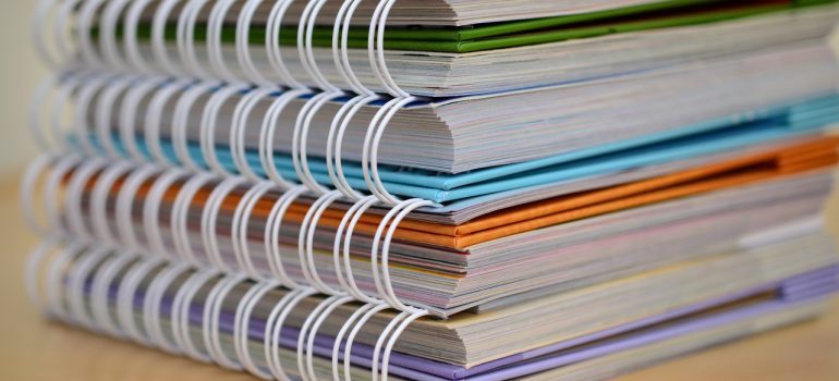 stacked notebooks