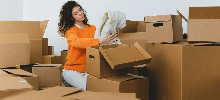 a woman packing
