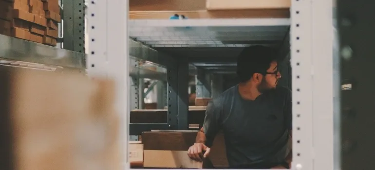 a guy renting a renting a self storage unit 