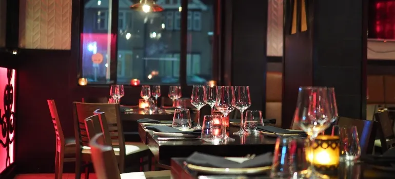 restaurant at night