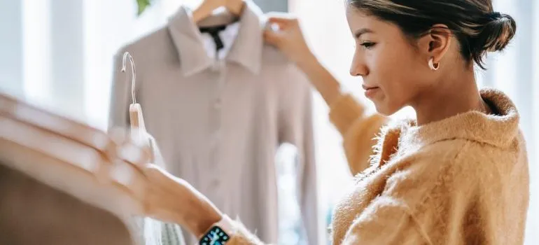 Woman shopping for clothes
