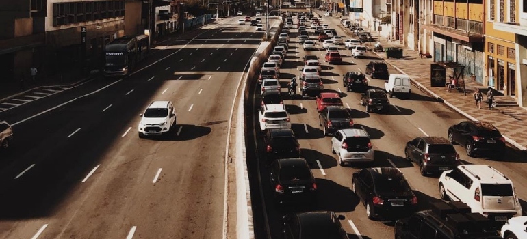 Traffic congestion on a road