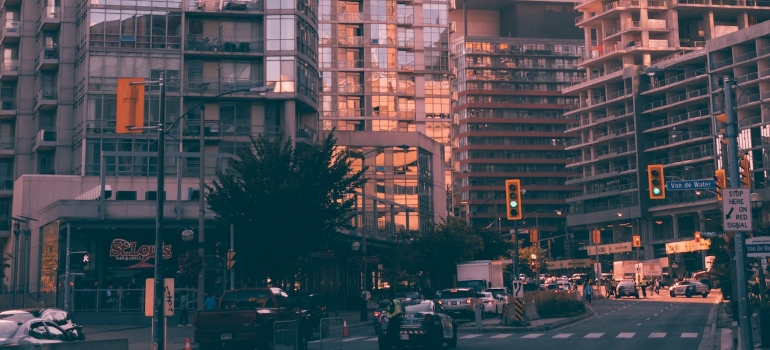 A street at Bellevue Towers in Bellevue, WA
