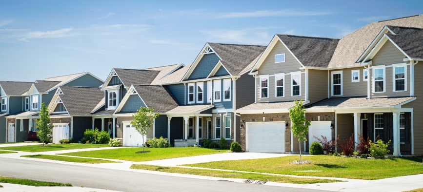 Row of Homes in the Midwest